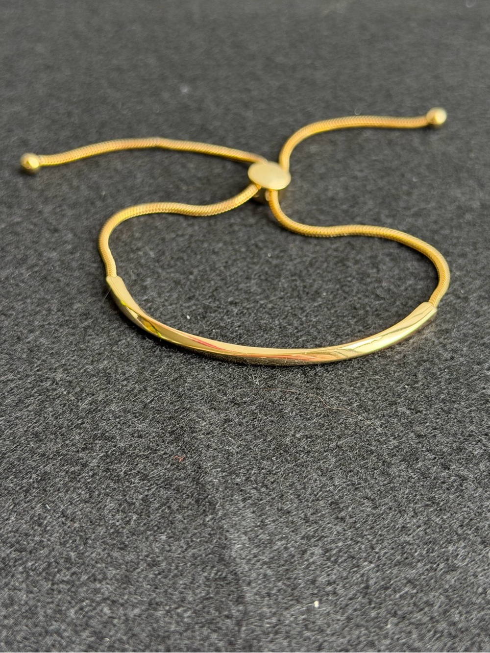🆓 B2G1 FREE Gold Tone Adjustable Bolo Bar Bracelet Minimalist Snake Chain